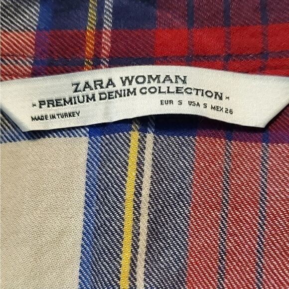Zara Red & White Flannel Shirt - Picture 4 of 4